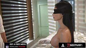 sasha rose with big tits rides huge cock in her ass, wow