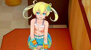 In the dressing room with emo moegi from kiratto pri chan anime hentai scene