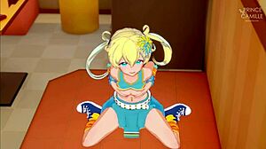 In the dressing room with emo moegi from kiratto pri chan anime hentai scene