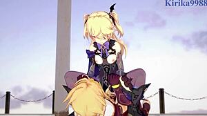 amber and fischl, wanna see intense sex with amy and aether in genshin impact hentai?