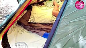 Saw Solo Masturbation Girl While Camping