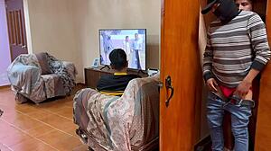 Unknown Guy Sneaks In for Secret Bedroom Fun with Boyfriend