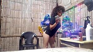 Beautiful Asian With Curly Hair Has Passionate Sex With Pizza Boy On Christmas