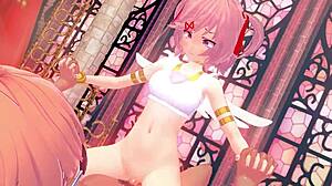 Natsukis sexkonkurranse-animasjon med deepthroat og sprut