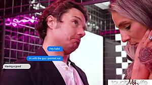 Emotional Sharing of Blonde Hotwife Mandy Rhea in Nightclub Bathroom