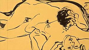 Intense Vintage Erotic Anime Illustration with Comic Style Hentai