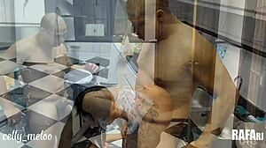 Черт! Жестко трахнул тугую жопу пышной горничной!