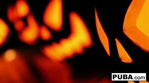 Two Hot Blondes Share Intense Halloween Scare With Passionate Fucking