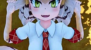 In this anime episode, bengal tiger from kemono friends gets fucked hard by friends