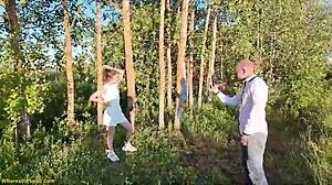 Nympho Stretches Small Ass With Big Cock Publicly