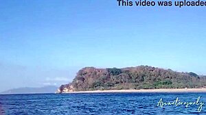 Proper cumshot into pussy after jet ski fun on beach with cute asian babe