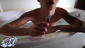 Teen Fingers Pussy and Cums in Bathroom After Work - Smoking Hot Scene.