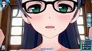 Koikatsu sunshine: glasses plain girl in face-to-face position