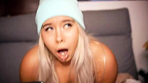 Horny Blonde Cutie Has Steamy Video Call with Sugar Daddy