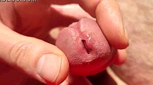 Edging from flaccid and playing with precum natural light