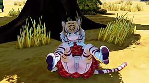 In this anime episode, bengal tiger from kemono friends gets fucked hard by friends