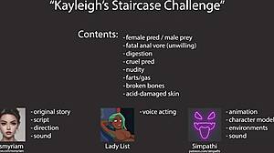 Kayleigh faces the staircase challenge with femdom assfucking