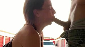 Pregnant Neighbor's Wife Sucks and Fucks 19yo in Public Uhaul Truck