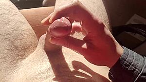 Edging from flaccid and playing with precum natural light