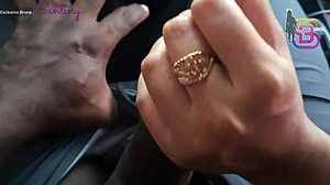 Almost caught by my cop husband watching me take huge cock in car