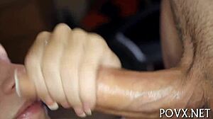 Teen gets drilled in missionary with blowjob