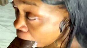 Slutty postal worker handles big black cock roughly