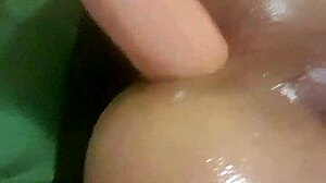 Tight Shemale Stretches with 11-Inch Dildo in Solo Play