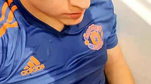 Cute French boy pisses and cums on face! 😲