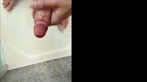 hey, i'm showering my dick with this muscular blonde bodybuilder, her blue eyes watching