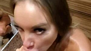 Monika Fox's Quick Sex and Blowjob in Hallway