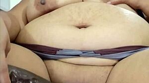 Massive BBW pussy stretched wide with a huge toy