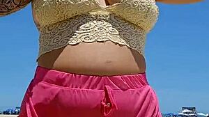 I found a lover at the beach and tease him by going almost naked.