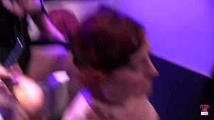 Wow! Blonde Vixen with Big Fake Tits Drills Short-Haired Lesbian Hard