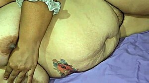 BBW Swallows Milk with Her Massive Big Tits on Display