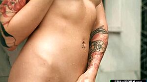 Charlotte Sins Gets Caught in Shower with Dildo by Roommate