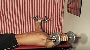 18 Yr Old Reese Rideout Strips and Works Out Hard