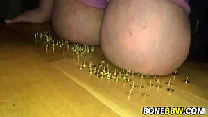 Tied big bbw tits get punished the rough way