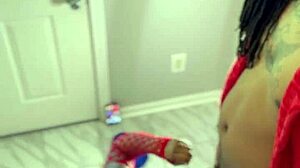 Slutty postal worker handles big black cock roughly