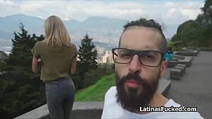 hey, check out this busty latina getting fucked hard in her white lingerie.