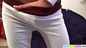 Brooke Skye fingers her pussy up close