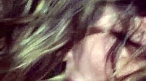 wife secretly gives blowjob to another man at home.