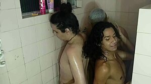 amateur transvestites get steamy with anal play before morning shower