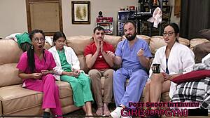 aria nicole, spread your shaved pussy for doctor tampa's catheter?