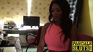 Wicked sub babe gets her face covered in spit and fucks hard