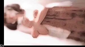 Amateur Japanese Shemale Masturbates While Watching Mirror Reflection