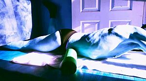 Stretching On Floor With Roller Briefs Winter Sun Relief