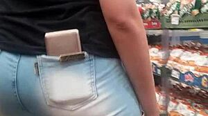 i spied on her hot ass in the shop