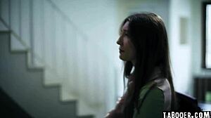 Gizelle Blanco spies on Maya Woulfe and Hazel Moore, watching their intimate room play