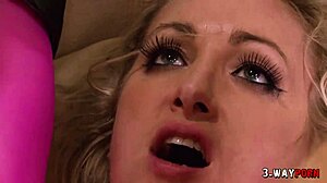 Watch this tattooed blonde teen 18+ take double penetration and hard anal in a 3-way