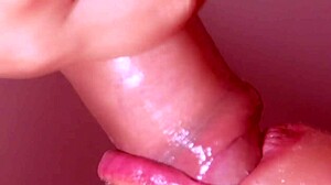 Japanese wife, are you cheating with that monster cock in close-up blowjob?